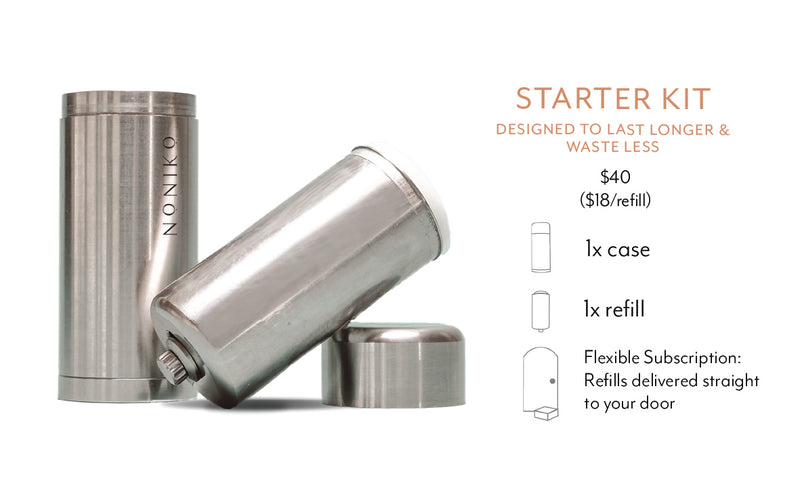 Refillable Natural Deodorant Starter Kit (Case+Refill)